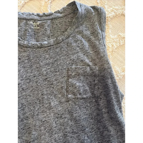 Madewell Cotton Gray Pocket Tank Top Women’s Size Small Style : K 7910 - Picture 2 of 5